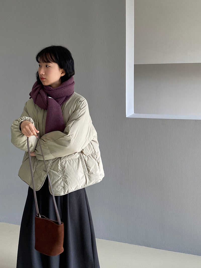 【cimz1010】實拍冬日温暖加厚90％白鴨絨羽絨外套大衣251128