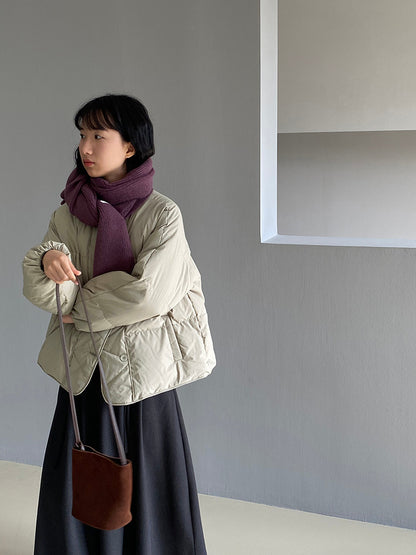 【cimz1010】實拍冬日温暖加厚90％白鴨絨羽絨外套大衣251128