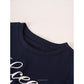 【H6884】實拍韓國夏季波邊袖字母棉質T恤230505
