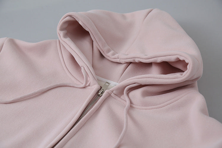 【LD11030】實拍冬季慵懶加絨加厚連帽衞衣外套251124