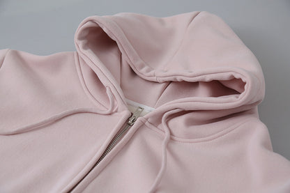 【LD11030】實拍冬季慵懶加絨加厚連帽衞衣外套251124