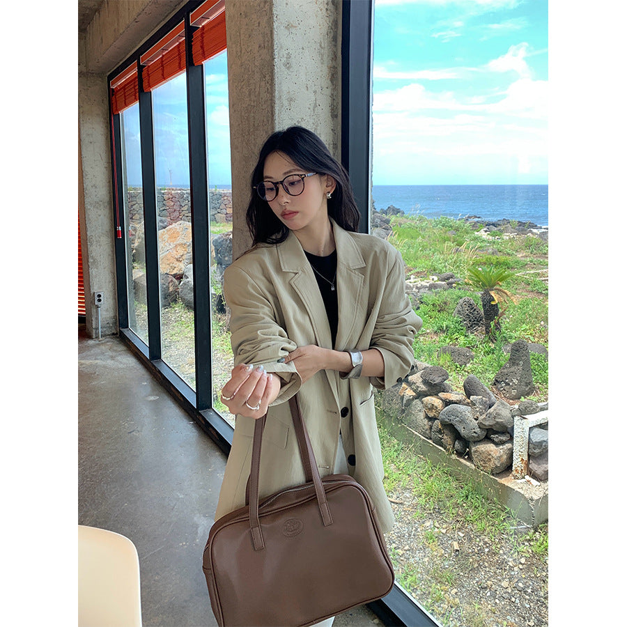【H5385】實拍韓版秋季顯瘦休閒西裝外套250902