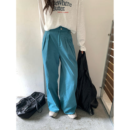 【H5394】實拍韓系高腰燈芯絨直筒褲250902