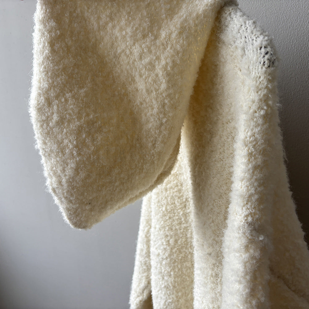 【YK259】實拍冬季慵懒奶呼呼針織毛衣+可拆卸披肩帽子(羊毛12%)251113