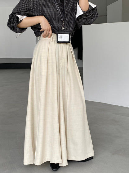 【cim1653】實拍秋日必備高腰壓褶大擺西裝褲251030