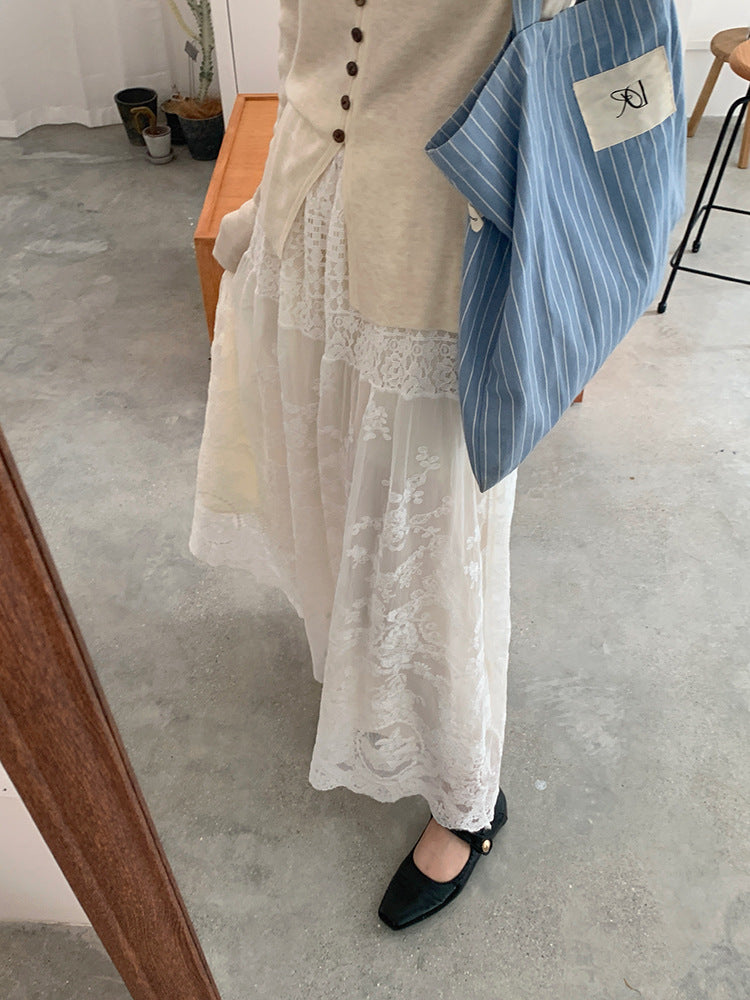 【L9702】實拍絕美四季穿的重工蕾絲長裙251117