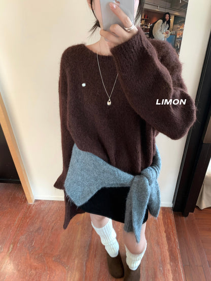 【L6873】實拍檸檬秋冬簡約軟糯保暖毛衣+針織手拎包251117
