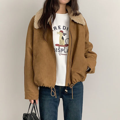 【LD3298】實拍冬季必備厚款短款麂皮絨機車外套251103