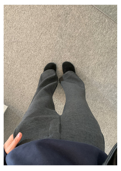 【H5517】實拍超級瘦高腰加絨厚款氣質喇叭褲251125