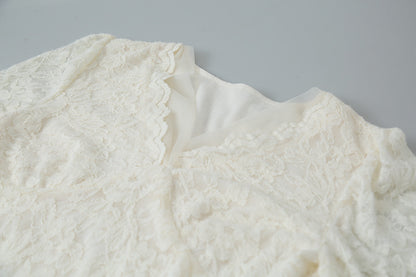 【LD3295】實拍法式喇叭袖加絨蕾絲衫251103