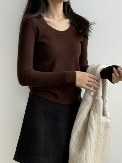 【Y275】實拍冬季U領長袖針織衫251106