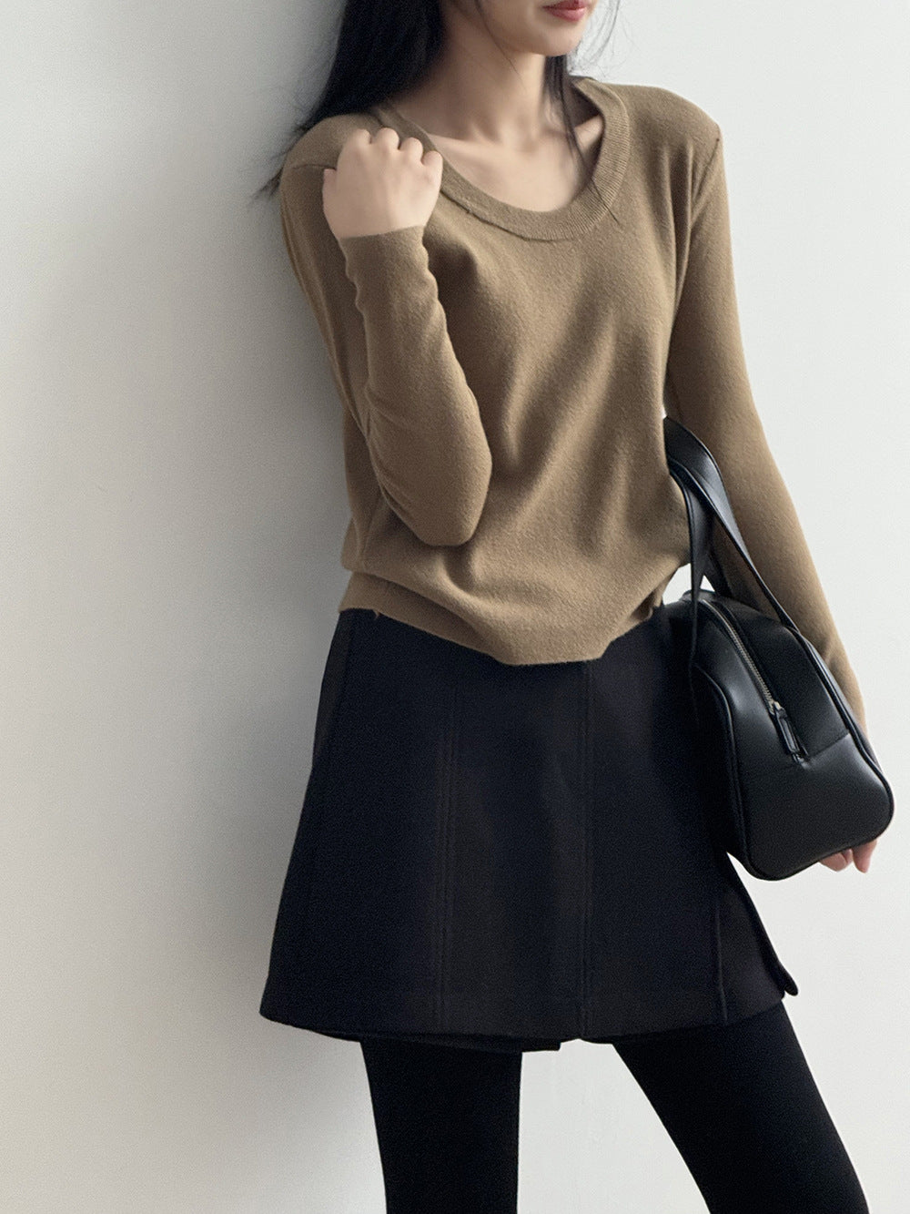 【Y275】實拍冬季U領長袖針織衫251106