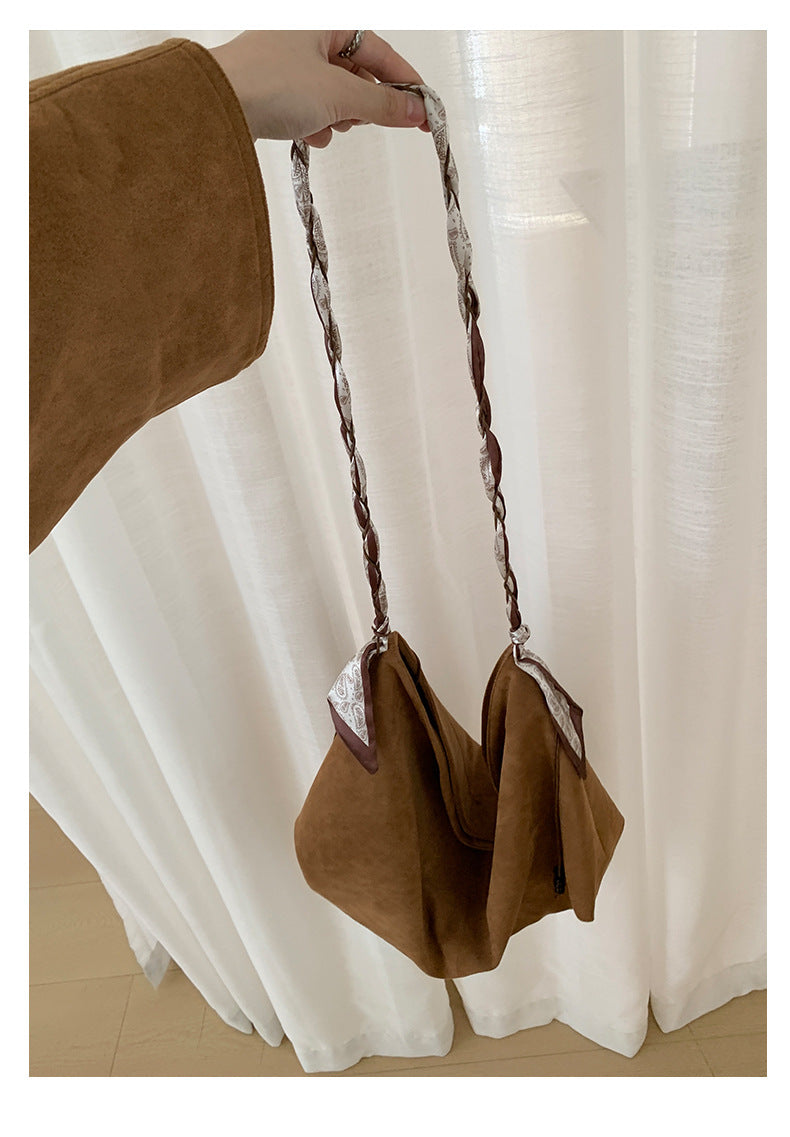 【H569】實拍復古個性皮革拼麂皮絨大衣外套＋麂皮肩背包251021