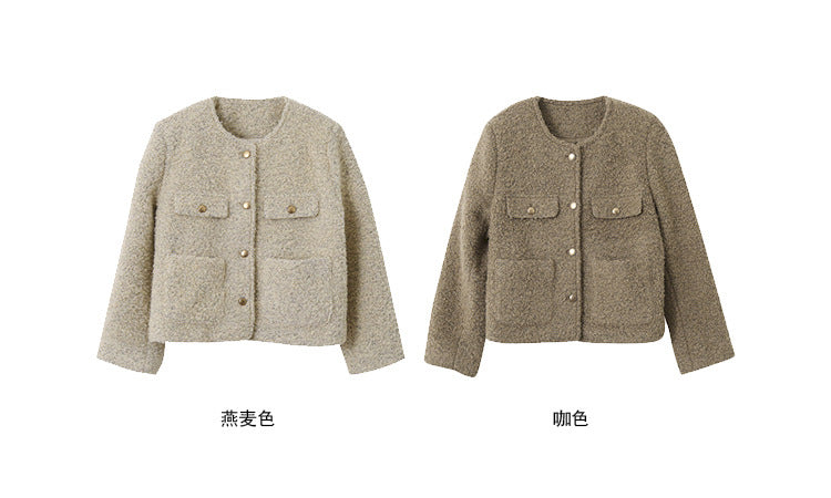 【LD9507】實拍高級感小香風粗花呢子外套251110