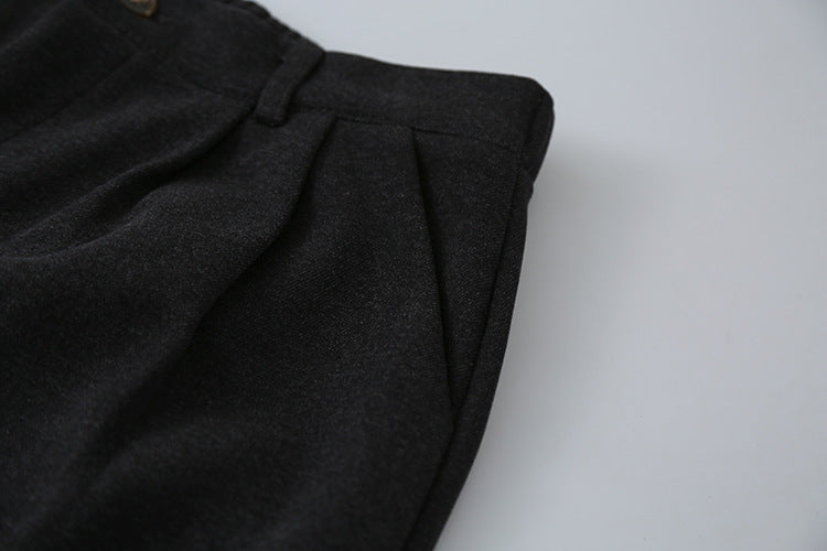 【LD11035】實拍S~L韓版寬鬆高腰毛呢加絨加厚九分褲251124