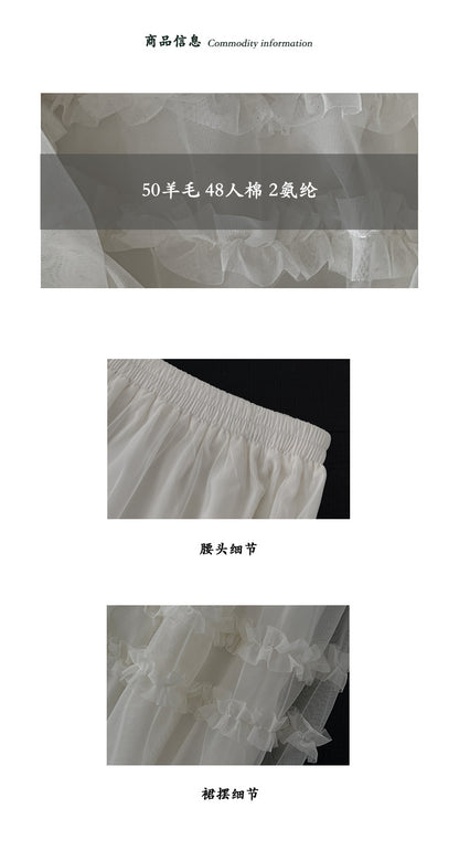 【cimz0276】實拍溫柔仙女層次網紗小荷葉長裙260108
