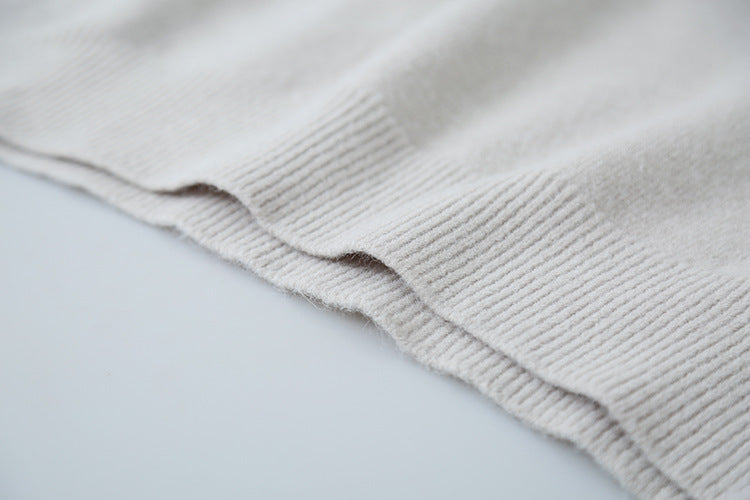 【LD3294】實拍慵懶復古立領羊駝絨針織衫251103