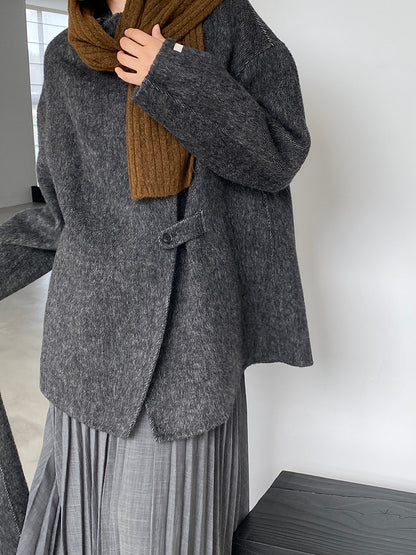 【cim2517】實拍蘇黎世冬日立領雙面呢毛呢外套大衣(100羊毛)251030