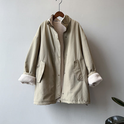 【Y82650】實拍立領帥氣內裡羊羔毛工裝外套251016