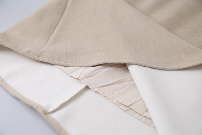 【LD11070】實拍氣質毛呢A字傘裙＋腰帶251209