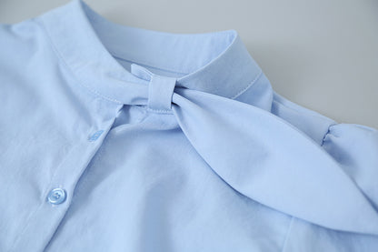 【LD3278】實拍小圓領長袖襯衫+條紋針織背心（分開下單）251103