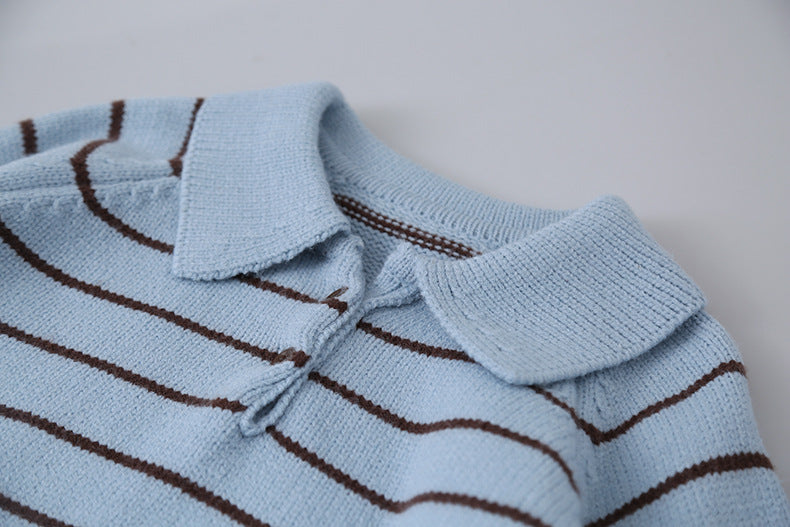 【LD11063】實拍復古條紋加厚棉羊絨針織毛衣251209