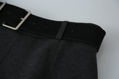 【LD3300】實拍S~XL韓版高腰顯瘦毛呢A字裙＋腰帶251103