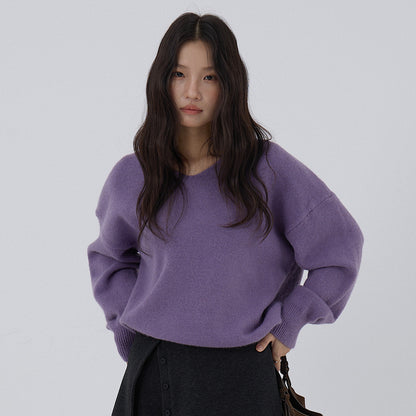 【LD3281】實拍慵懶寬鬆棉羊絨針織毛衣251103