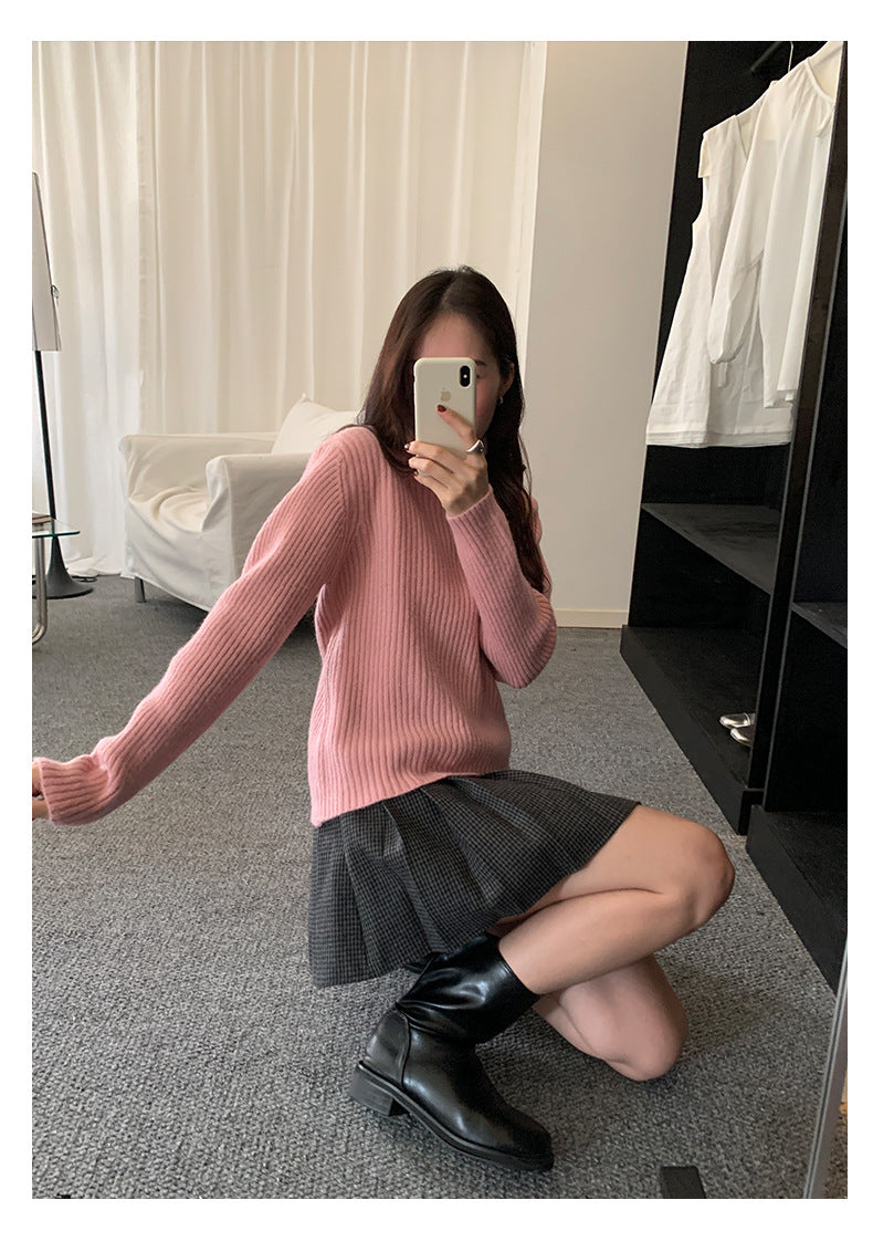 【H5484】實拍秋冬加厚慵懶高領針織毛衣251109