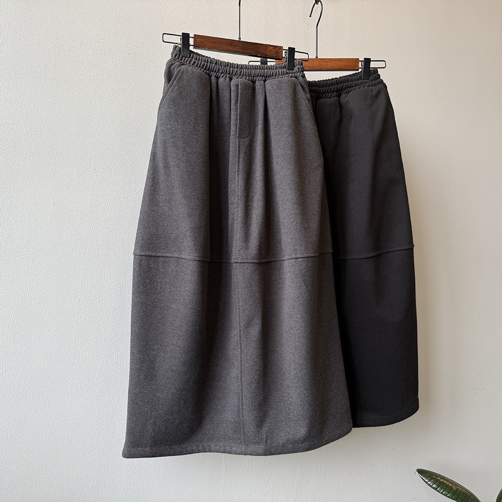 【Y82671】 實拍秋冬氣質花苞毛呢A字裙251023