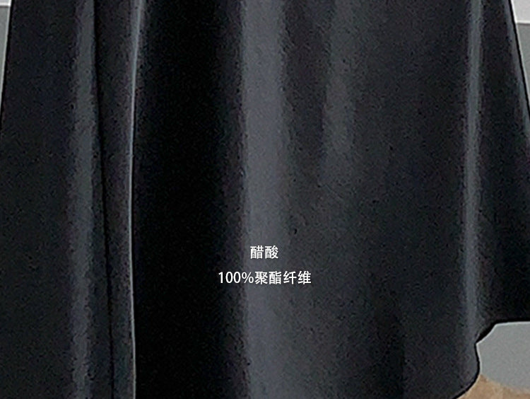 【LD3288】實拍秋冬高腰垂感抓絨厚款緞面魚尾裙251103