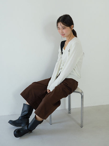 【LD3188】實拍初秋刺繡笑臉氣質針織外套（含羊毛6%)
250922