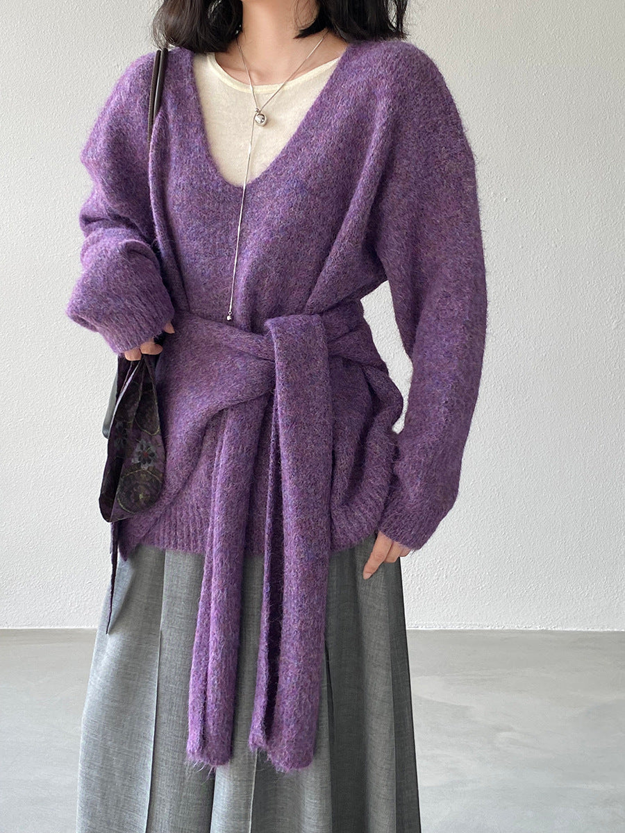 【cim8802】實拍纯色溫柔針織毛衣+針織披肩(羊毛8）251114