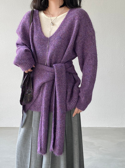 【cim8802】實拍纯色溫柔針織毛衣+針織披肩(羊毛8）251114