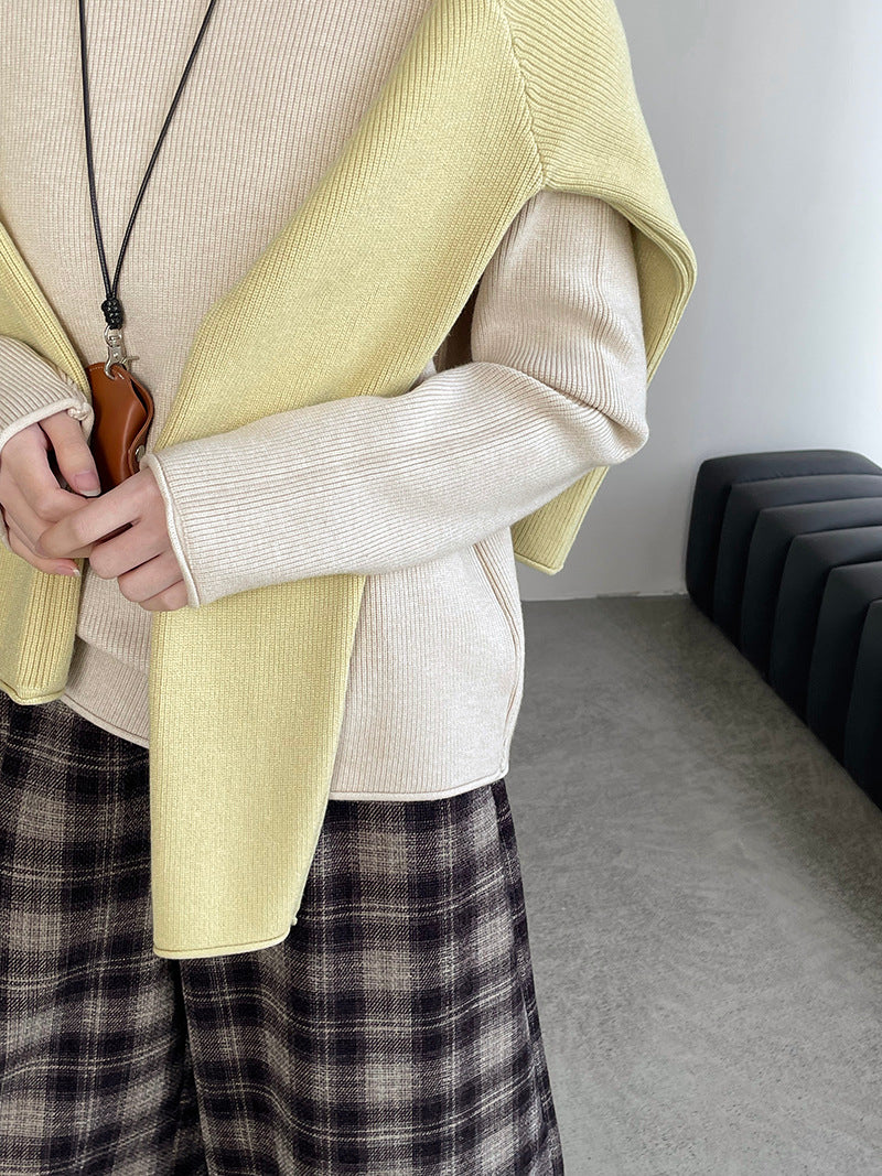 【cimYL713】實拍加厚捲邊半高領保暖針織衫251201