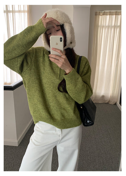 【H5513】實拍老錢風POLO領長袖針織毛衣251118