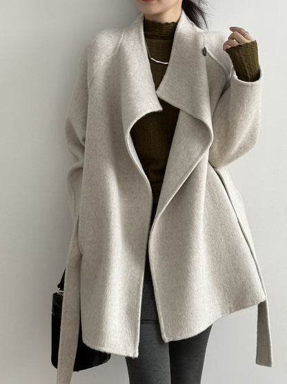 【Y8511】實拍高級感立領羊毛呢大衣外套（棉羊毛52%)251106