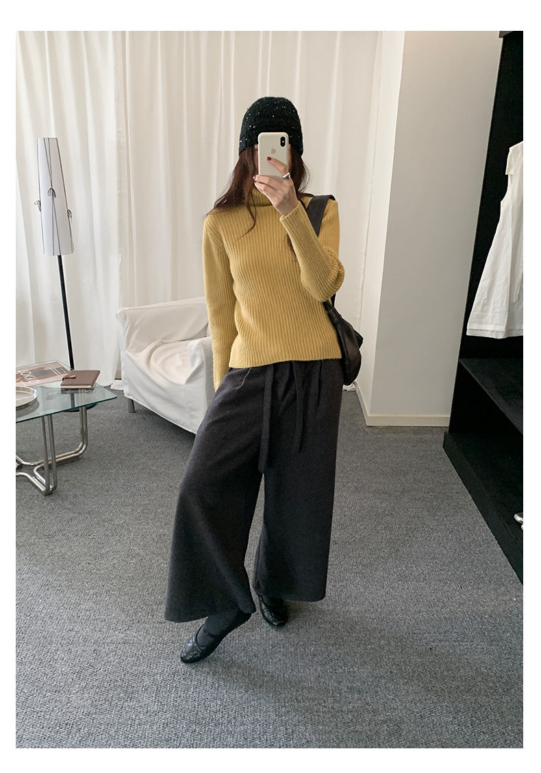 【H5484】實拍秋冬加厚慵懶高領針織毛衣251109