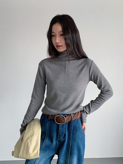 【LD11012】實拍加厚半高領6色打底長袖t恤251110