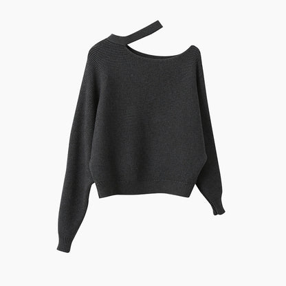 【LD11029】實拍韓系掛脖鏤空露肩針織毛衣251124