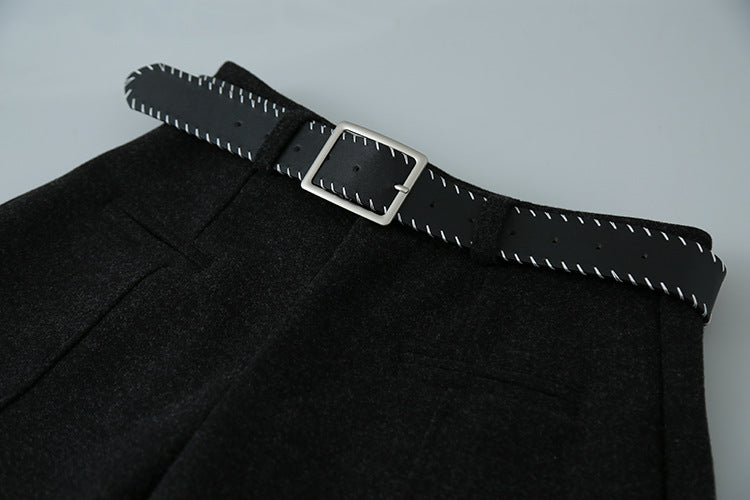 【LD11011】實拍S~XL設計感毛呢西裝闊腿褲251110