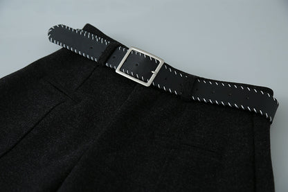 【LD11011】實拍S~XL設計感毛呢西裝闊腿褲251110