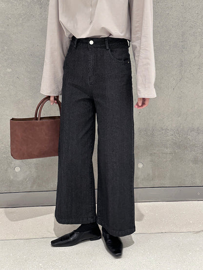 【cim6121】實拍超顯瘦顯腿直彈性九分黑色牛仔褲251030