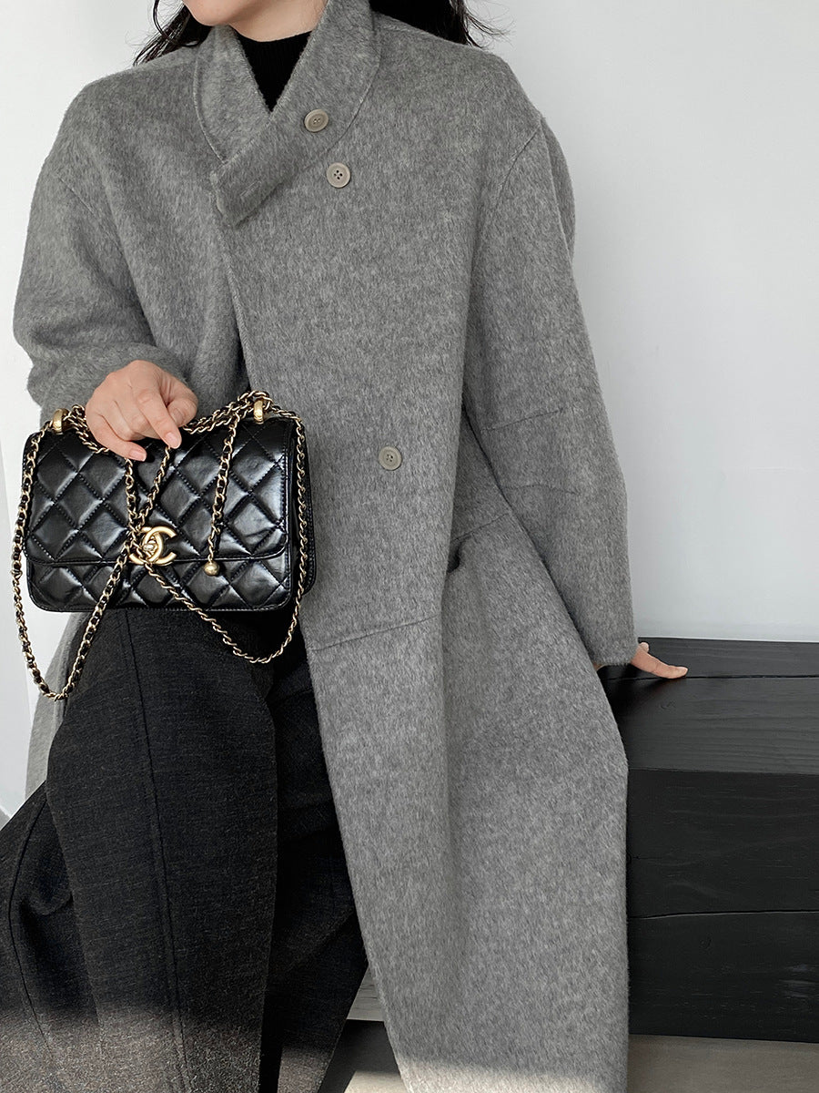 【cimz629065】實拍高級感貴氣重磅氣質羊毛桑蟬絲大衣外套251128