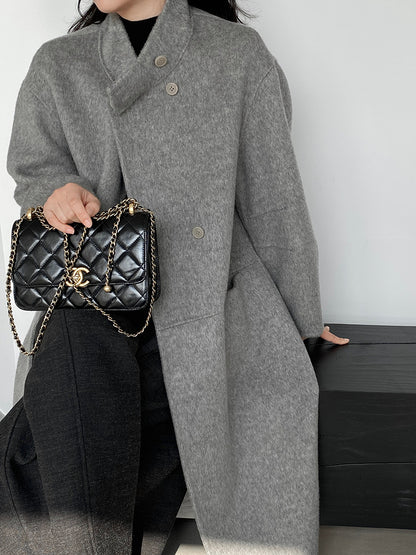 【cimz629065】實拍高級感貴氣重磅氣質羊毛桑蟬絲大衣外套251128