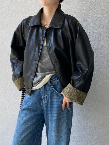 【cimz1667】實拍個性復古黑色工裝皮衣外套251120