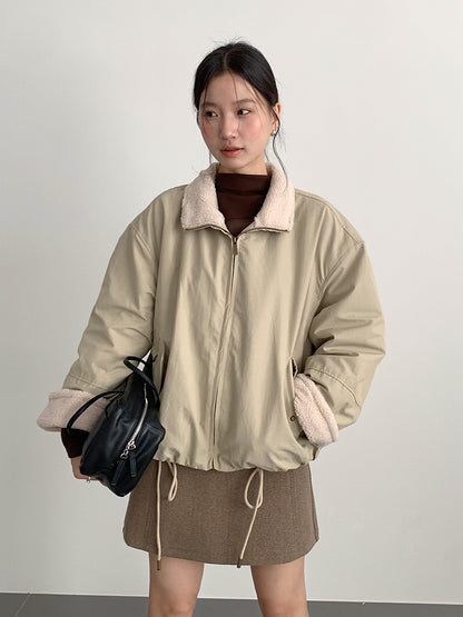 【LD11031】實拍冬天高級感加厚立領羊羔毛保暖夾克外套251124