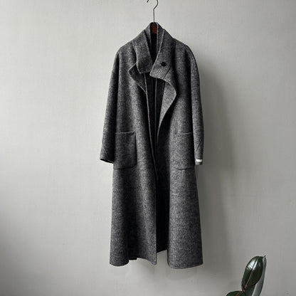 【Y25527】實拍高單質感雙面羊毛呢立領大衣（棉羊毛68%)251106
