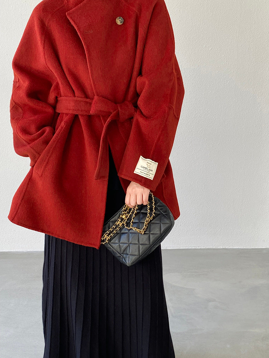 【cimz6616】實拍高級大氣厚款立領雙面羊毛呢大衣外套（羊毛100)251120