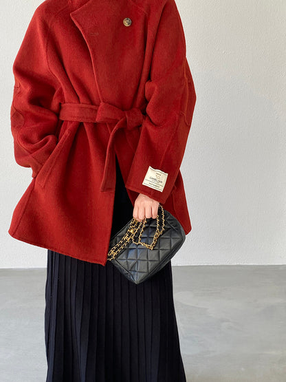 【cimz6616】實拍高級大氣厚款立領雙面羊毛呢大衣外套（羊毛100)251120